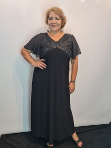 Vestido Fiesta Largo Ity con Encaje Lentejuelas y Gasa, Mariana 453469 - Miniatura 3