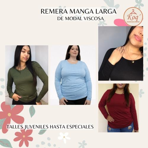 Remera Manga Larga Modal Viscosa
