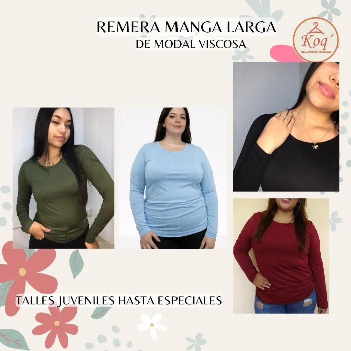 Remera Manga Larga Modal Viscosa