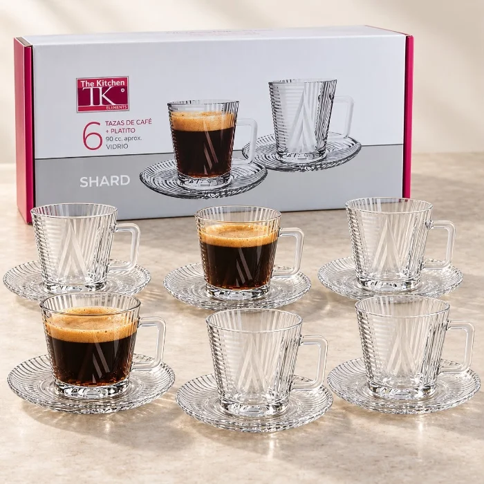 Set de 6 Tazas + 6 Platos Shrd 90cc