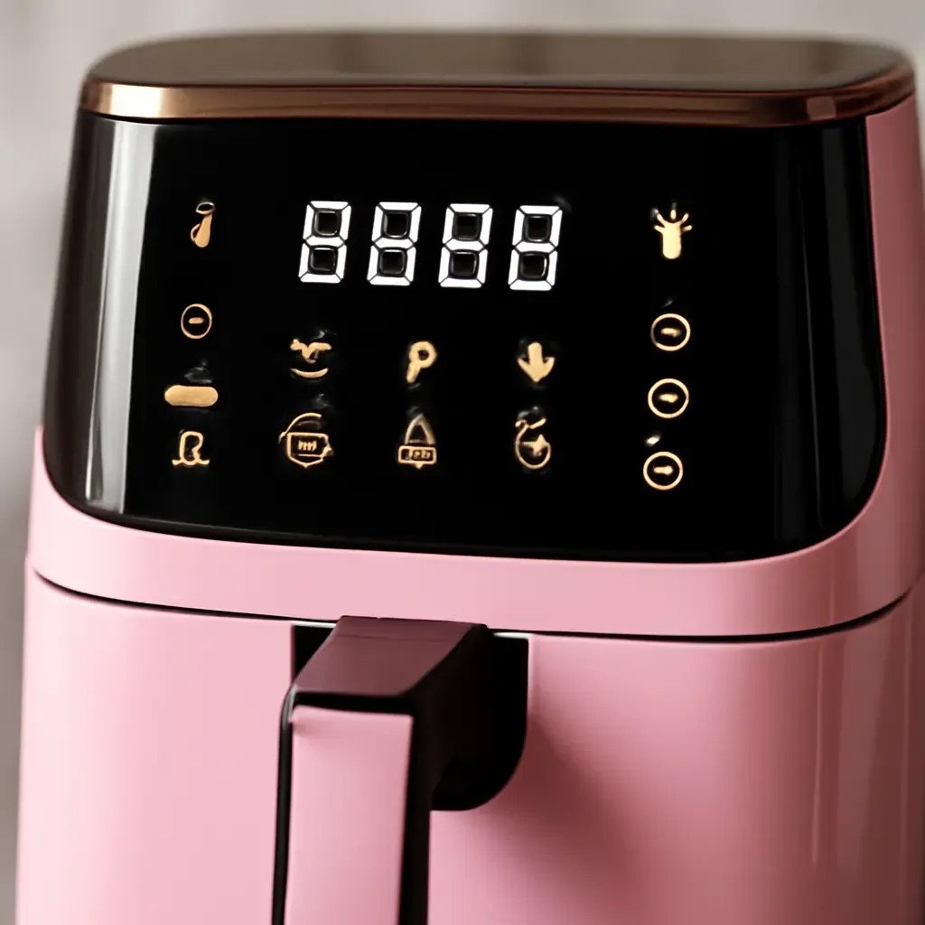Freidora de Aire 1400w Xl 10lts Freidora de Aire 10l Rosa y Plateado - Imagen 3