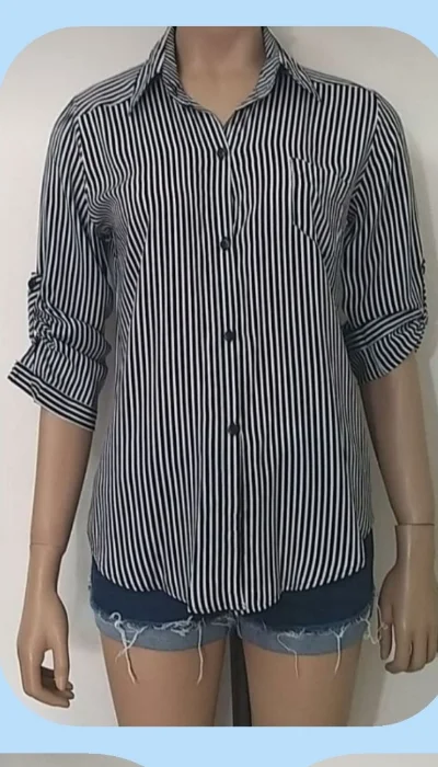 Poplin  A. Rayado Premium Manga /3/4