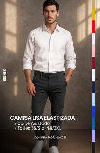 Camisa Blanca Lisa Elastizada - - Miniatura 4