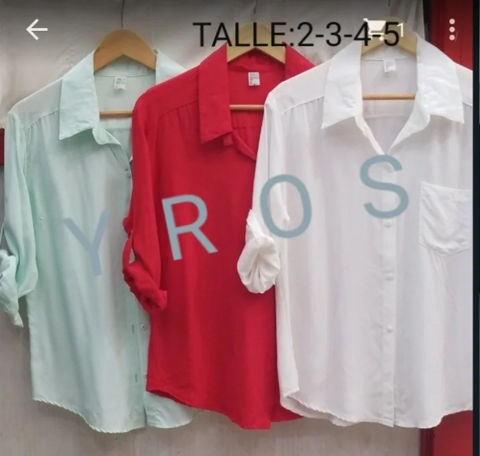 Camisa Fibrana  Rayón   Manga 3/4 Premium