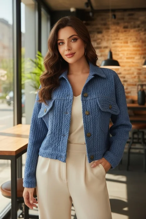 Campera Nena de Jeans Tejido