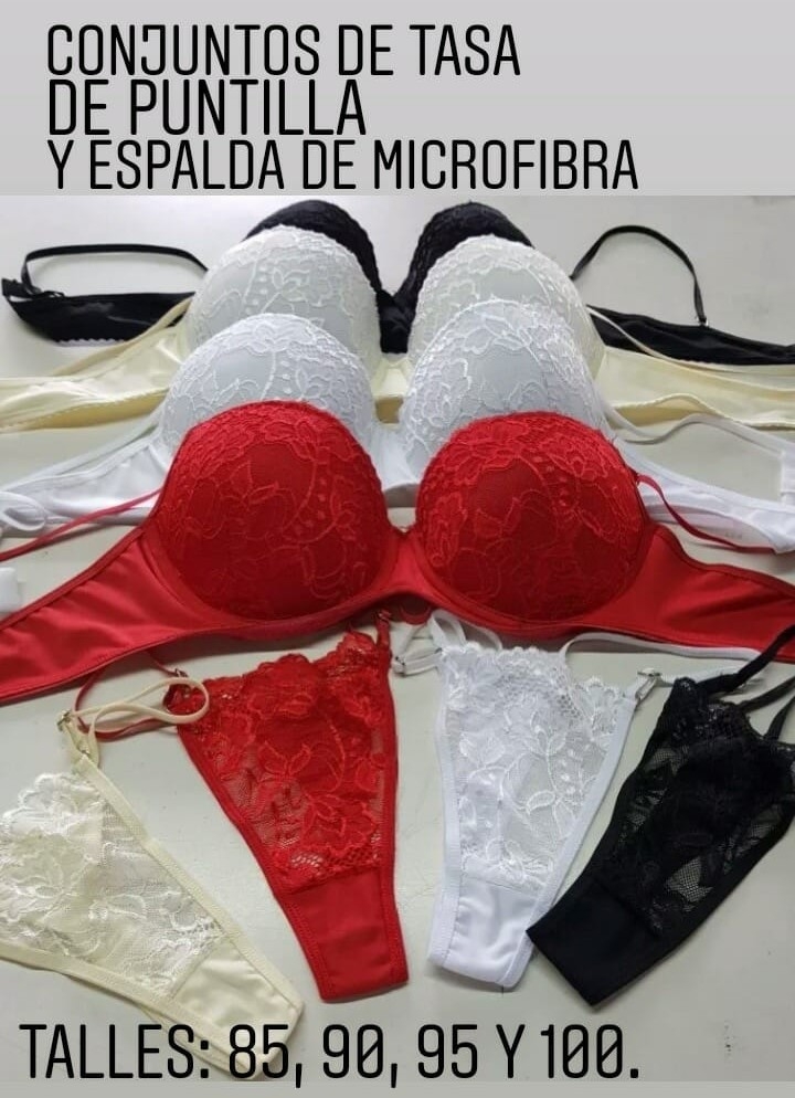Pack X 2 Conjunto Tasa Puntilla Espalda Microfibra - Imagen 2