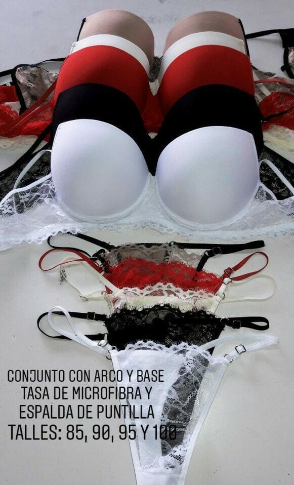 Pack X 2 Conjunto Tasa Puntilla Espalda Microfibra - Imagen 3