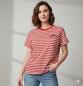 Remera Dordado California Raya Fina
