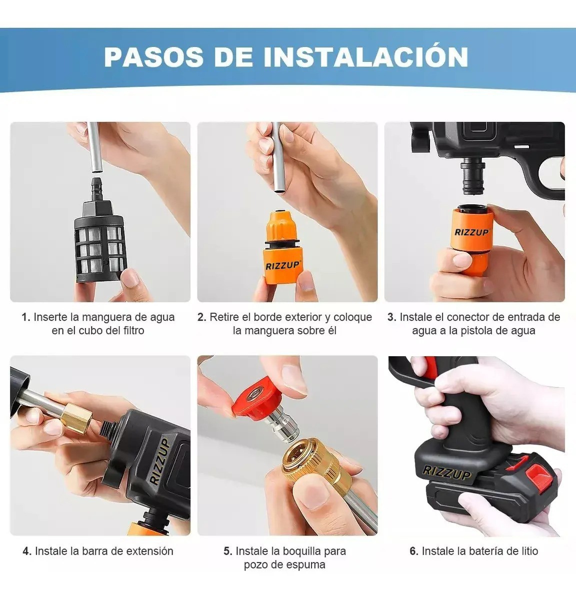 Kit Hidro Lavadora Portátil con Doble Bateria - Imagen 7