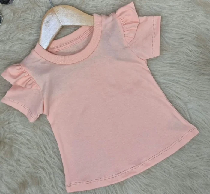Remera Beba Manga con Volado Algodón Peinado