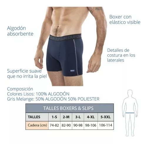 Boxer Hombre Dofour Art12058 Talles 1 al 5 - Imagen 2