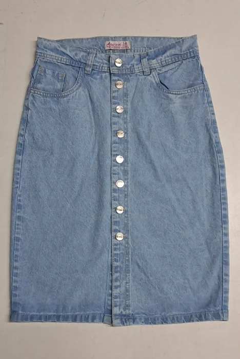 Pollera Jeans Abotonada Rígidas
