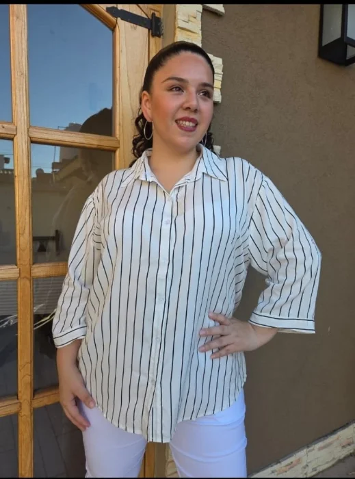 Camisas Especiales Rayadas Mga 3/4