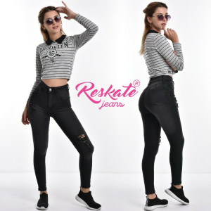 Pantalón Jeans Premium Negro y Gris con y sin Rotura - Miniatura 2