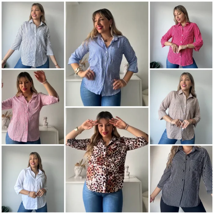 Camisas Manga 3/4 de Fibrana Poplin