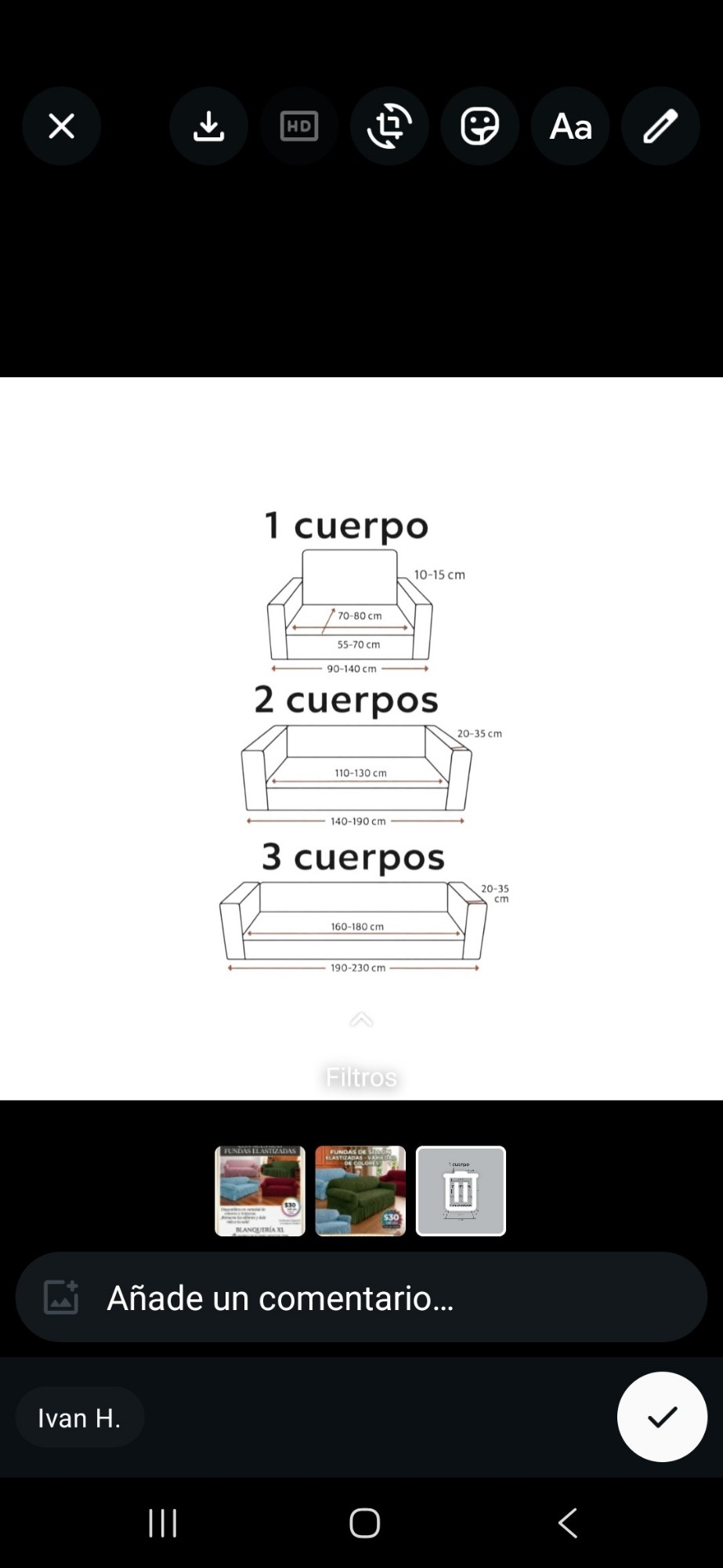 Funda Sofa Elastizada 1 Cuerpo - Imagen 4