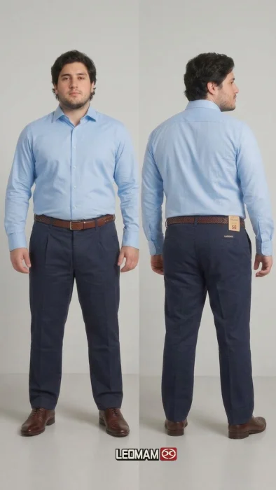 Pantalon Pinzado Clasico Talle Especial Gabardina Hombre