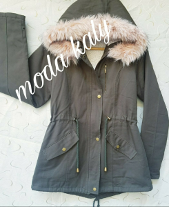 Parkas de Gabardina de Dama Colores Negro Verde L Mostaza