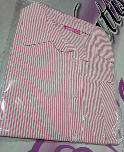 Camisa Rayada Corta Oversize Solo Rojo Disponible Últimas - Miniatura 3