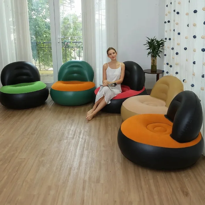 Sillon Puff Sofa Inflable Individual Reforzado Portátil