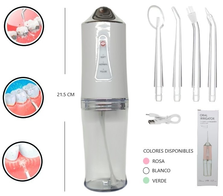 Irrigador Bucal Portatil Recargable 3 Velocidades Agua Pro - Imagen 8