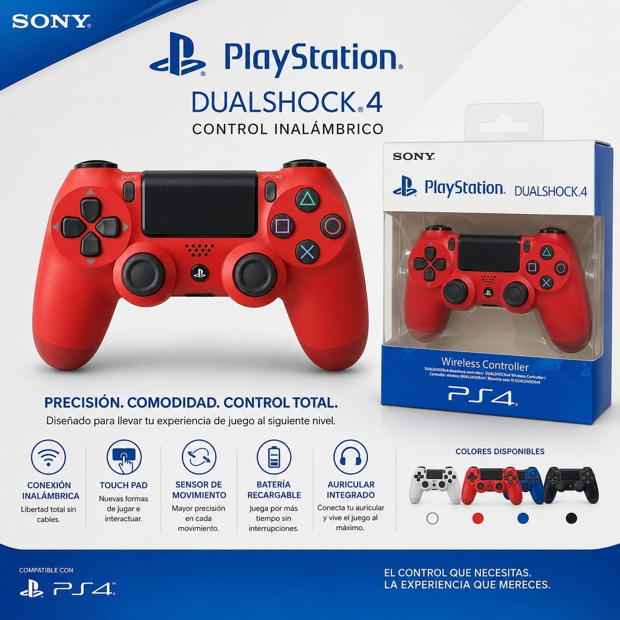 Joystick Ps4 Inalamb. Negro Wb-404 (c) Wb-404jam - Imagen 2