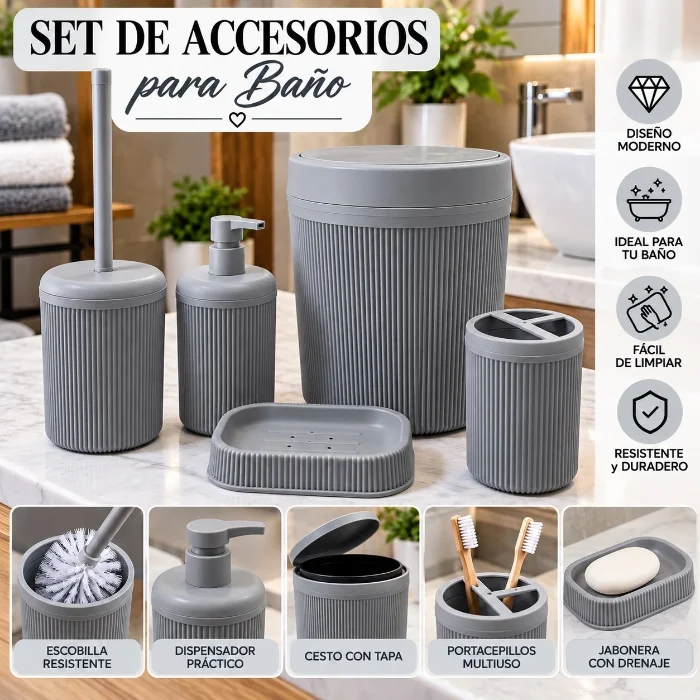 Set Baño 5 Piezas
