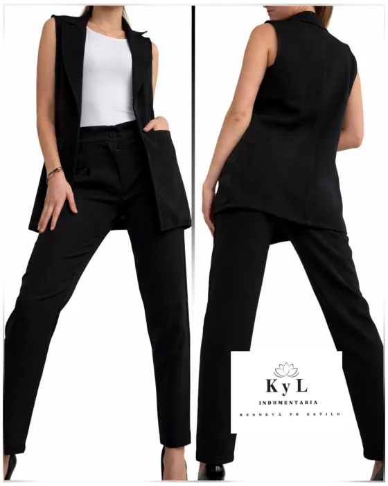 Conjunto Chaleco Largo+pantalón Sastrero