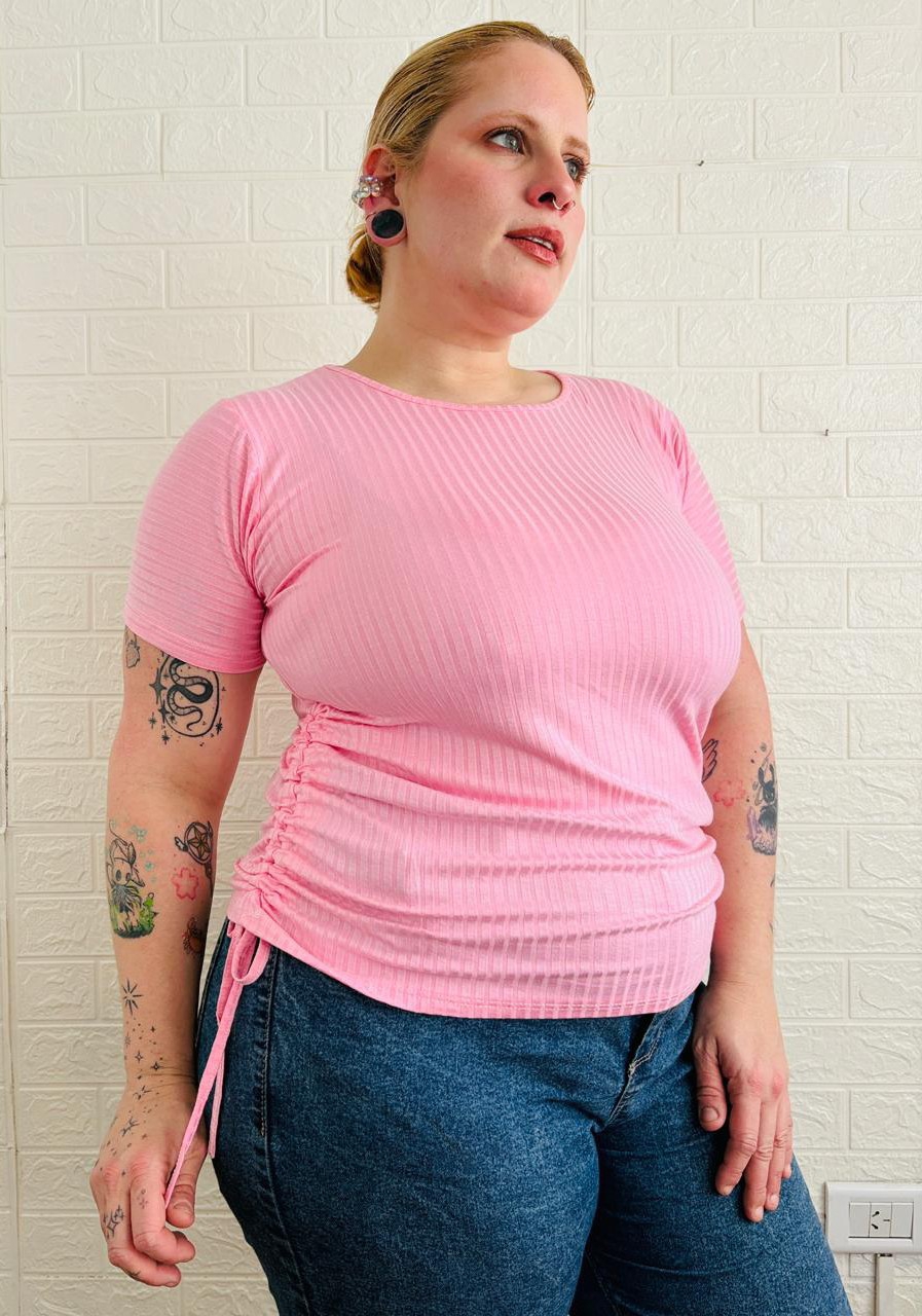 Remera Doble Frunce  Morley Viscosa - Imagen 2