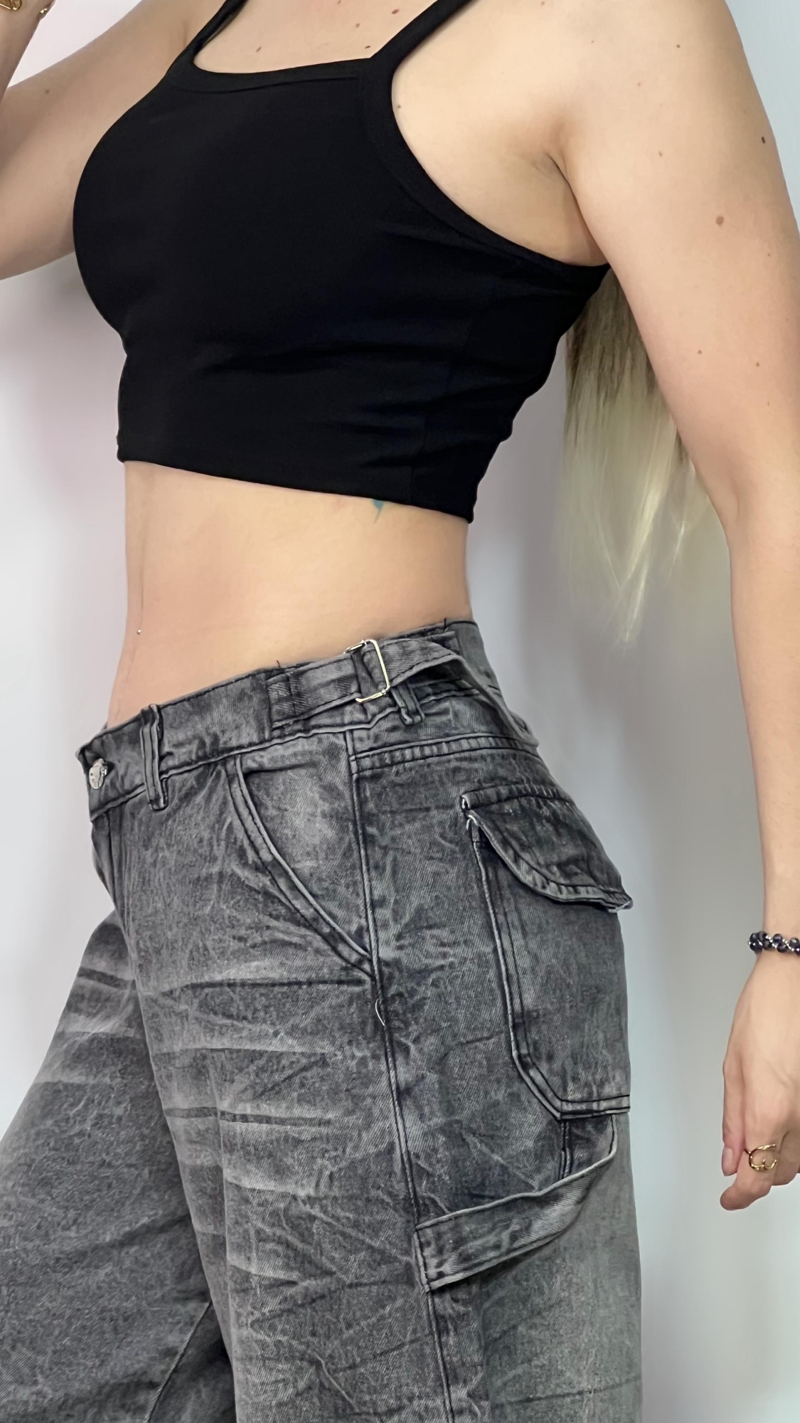 Jean Baggy Gris Oscuro Regulador Dama - Imagen 2