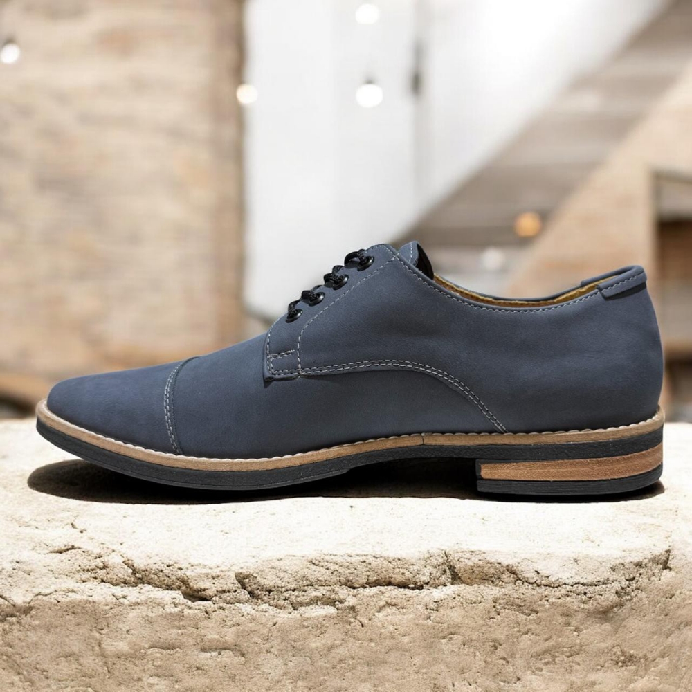 Zapato Cuero Ecológico Azul - Imagen 3