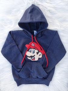 Buzo Mario Bross Frizado Bordado
