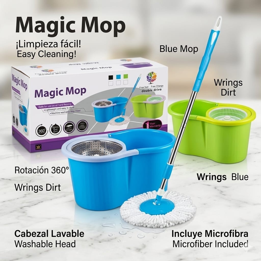 Mopa Trapeador con Balde y Centrífuga - Imagen 1