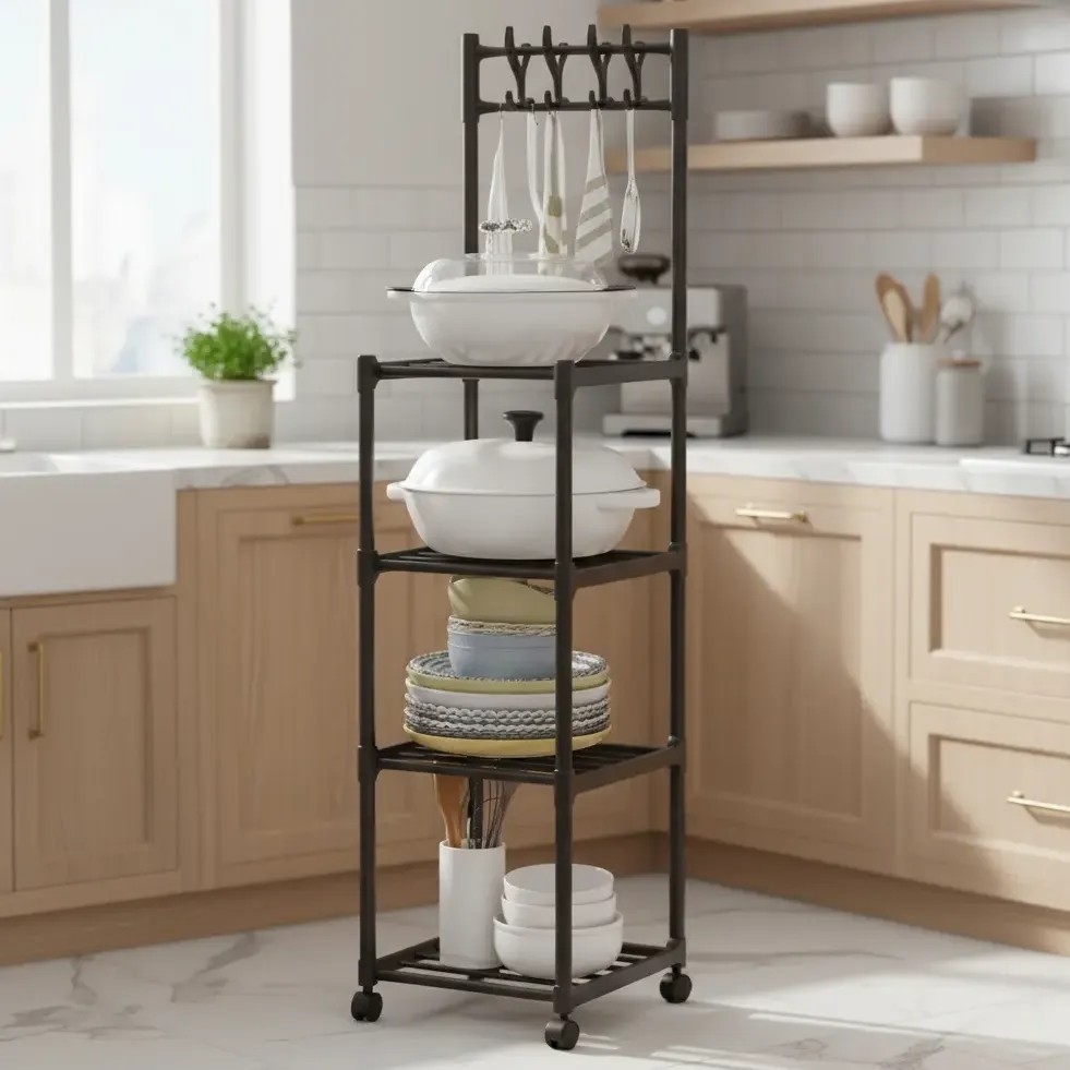 Organizador Multiuso con Ruedas 4 Estantes Metalico - Imagen 2