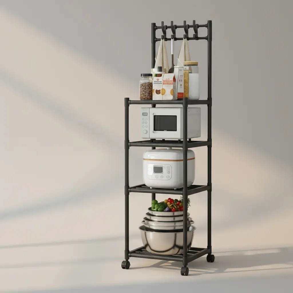 Organizador Multiuso con Ruedas 4 Estantes Metalico - Imagen 3