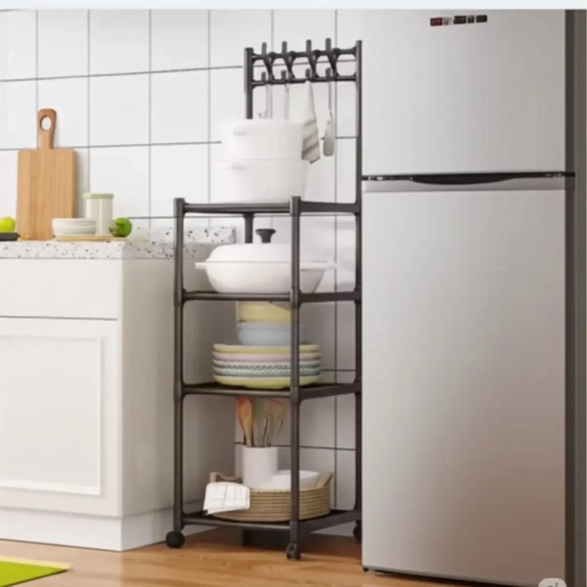 Organizador Multiuso con Ruedas 4 Estantes Metalico - Imagen 4