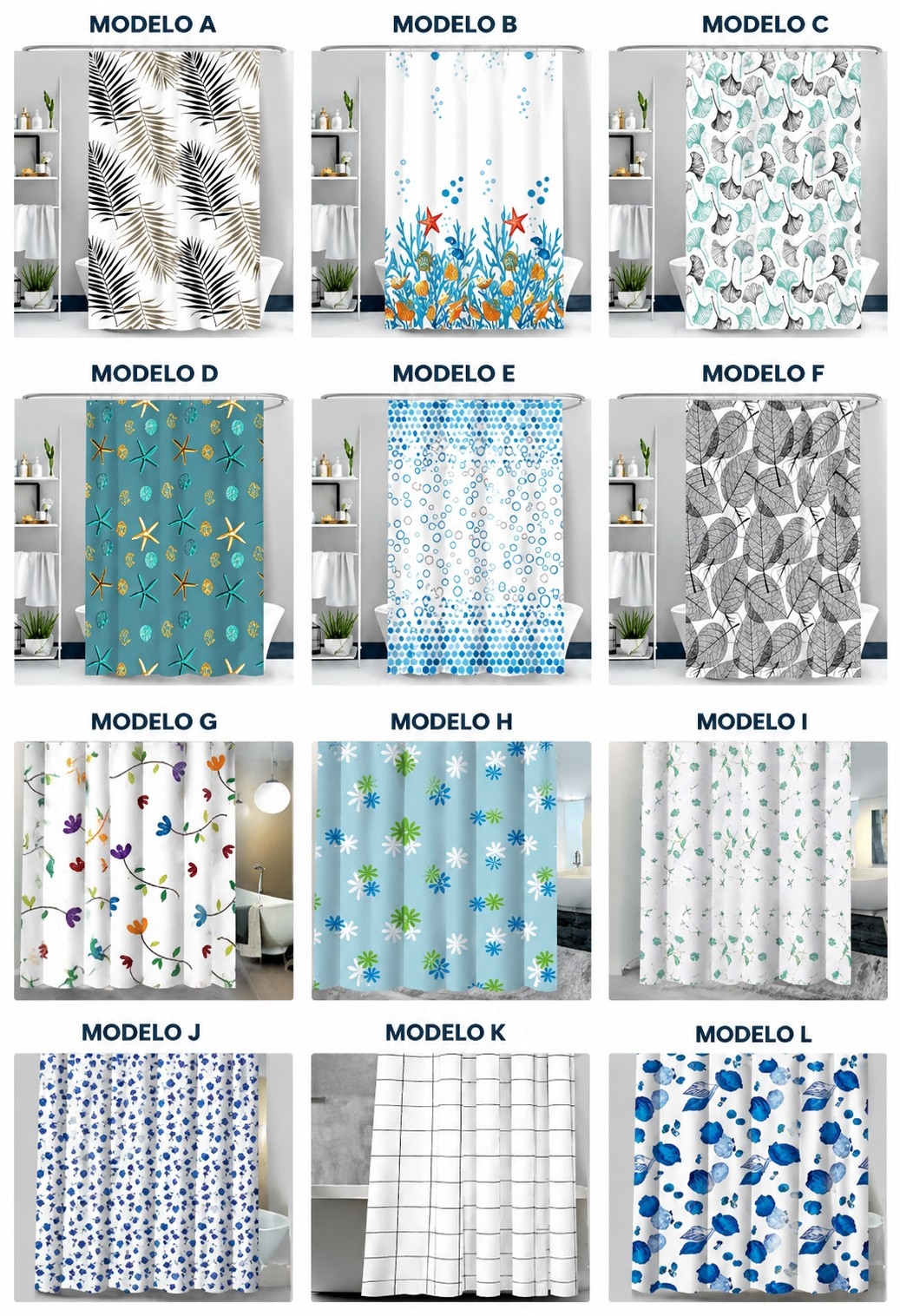 Cortina de Baño de Razo Estampada - Imagen 5