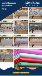 Mantel Ecocuero 2m Liso y Estampado