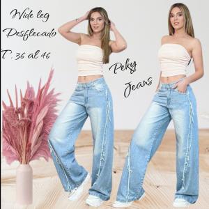 Jeans Wide Leg Desflecado