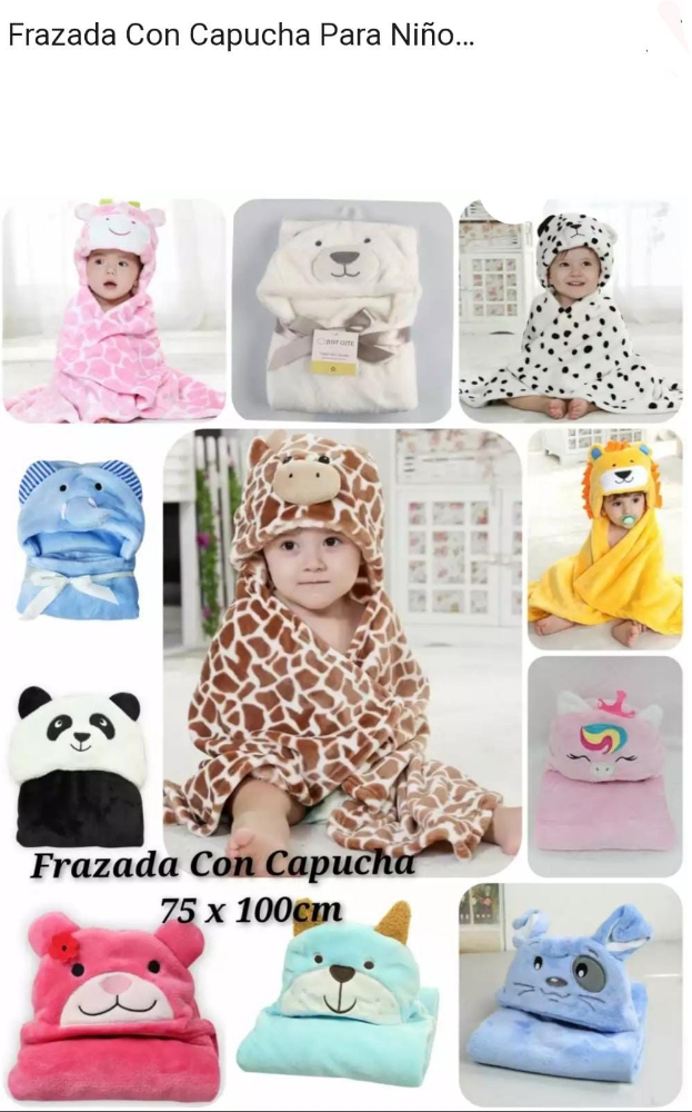 Frazadas de Bebé con Capucha, Diseños y Bordados - Imagen 8