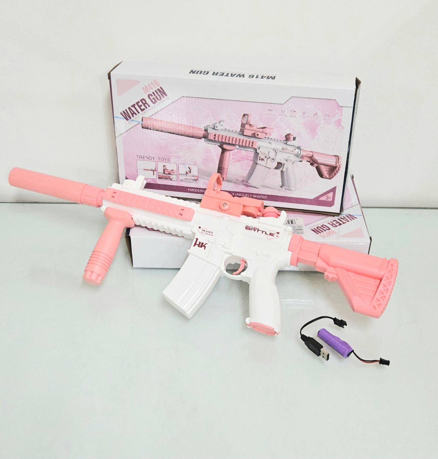 Pistola de Agua Azul y Rosa  Electrica - 60 Cm X 21 Cm - - Imagen 3