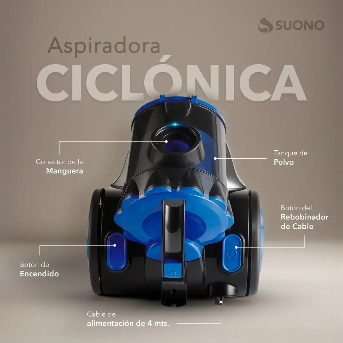 Aspiradora de Hogar Ciclónica Trineo 880w - Imagen 8