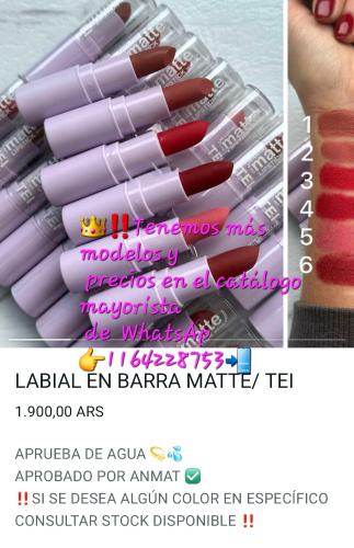 Labial en Barra Matte ( Varios Modelos y Precios)
