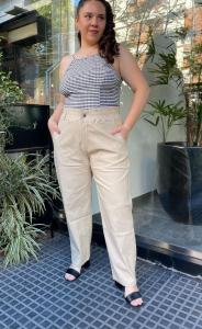 Pantalon Mom de Bengalina Elastizada