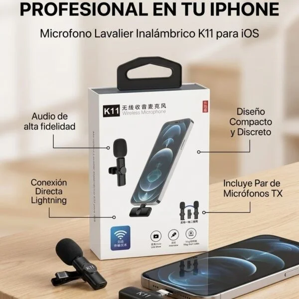 Microfono K8 Corbatero Inalam Tipo C + Iphone - - - Imagen 2