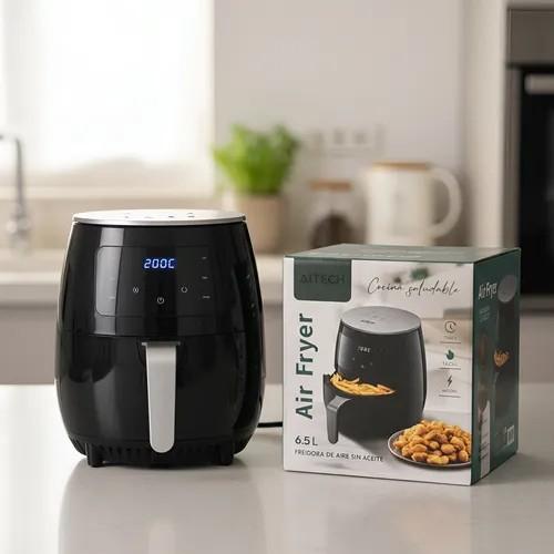 Freidora de Aire Aitech Digital Air Fryer 8 Modos 1400w 6.5 Litros Negra