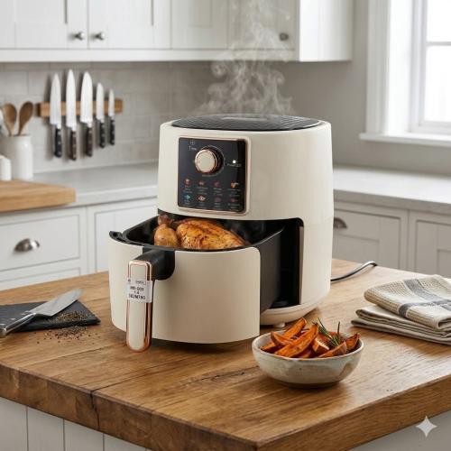Freidora de Aire Aitech Digital Air Fryer 8 Modos 1300w 7 Litros Blanca