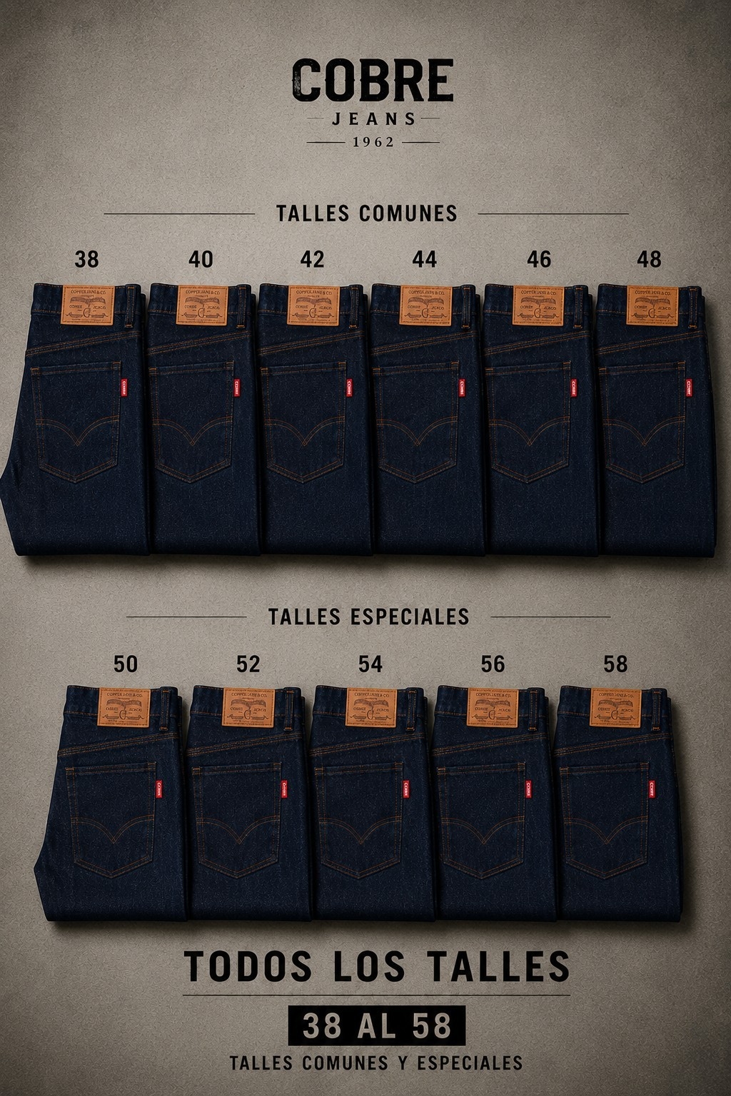 Jean Clásico  Mayorista Todos los Talles
cobre Jeans 1962 - Imagen 4