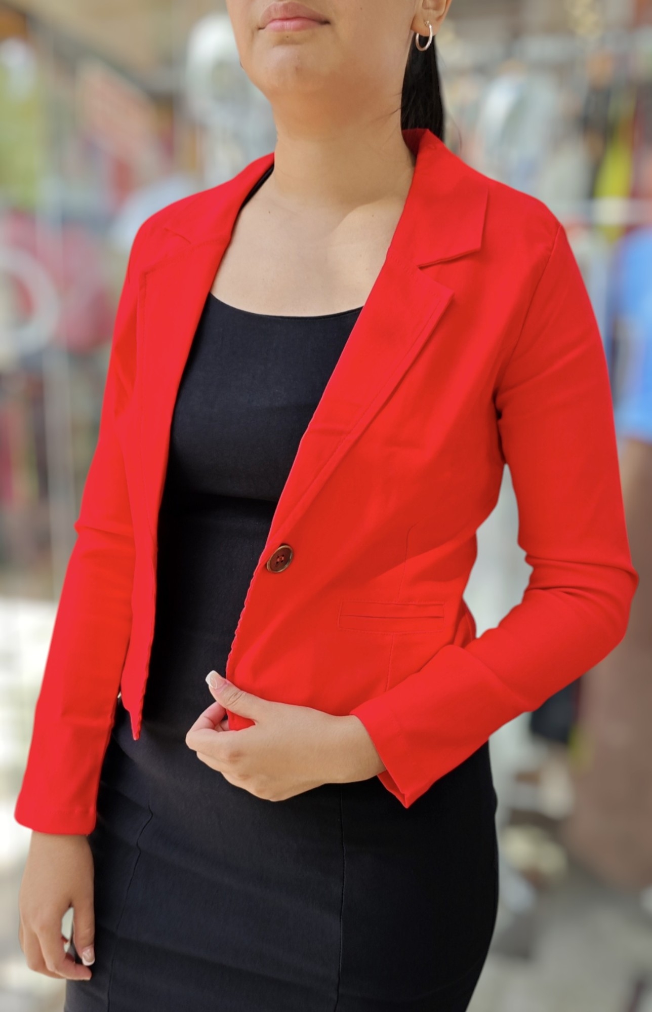 Blazer de 1 Botón de Bengalina Elastizada - Imagen 2