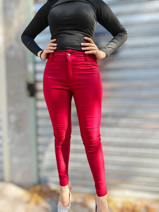 Pantalón Tipo Jean de Bengalina Elastizada